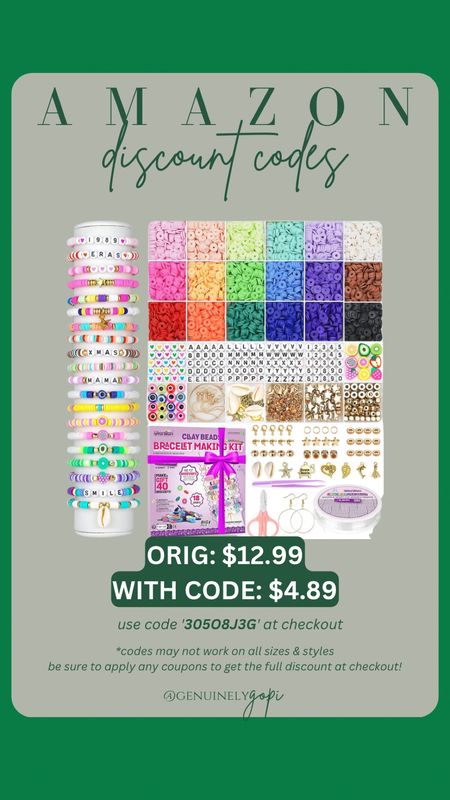 Amazon discount codes, Amazon spring fashion, Amazon spring sale, bracelet making kit, bracelet beads, Taylor Swift bracelet, kids activity, on sale

#LTKSaleAlert #LTKKids #LTKStyleTip