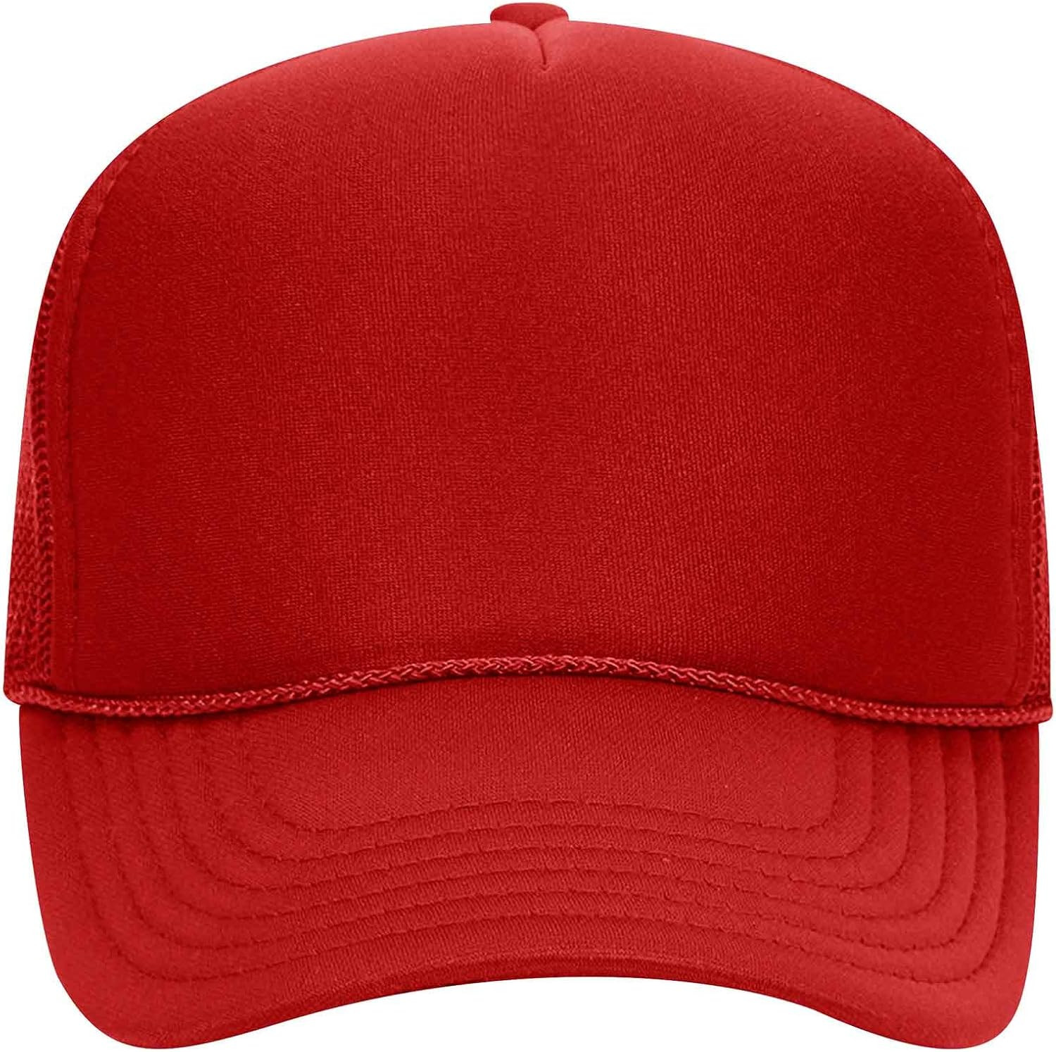 Otto Cap 5 Panel Mid Profile Mesh Back Trucker Hat Polyester Foam Front | Amazon (US)