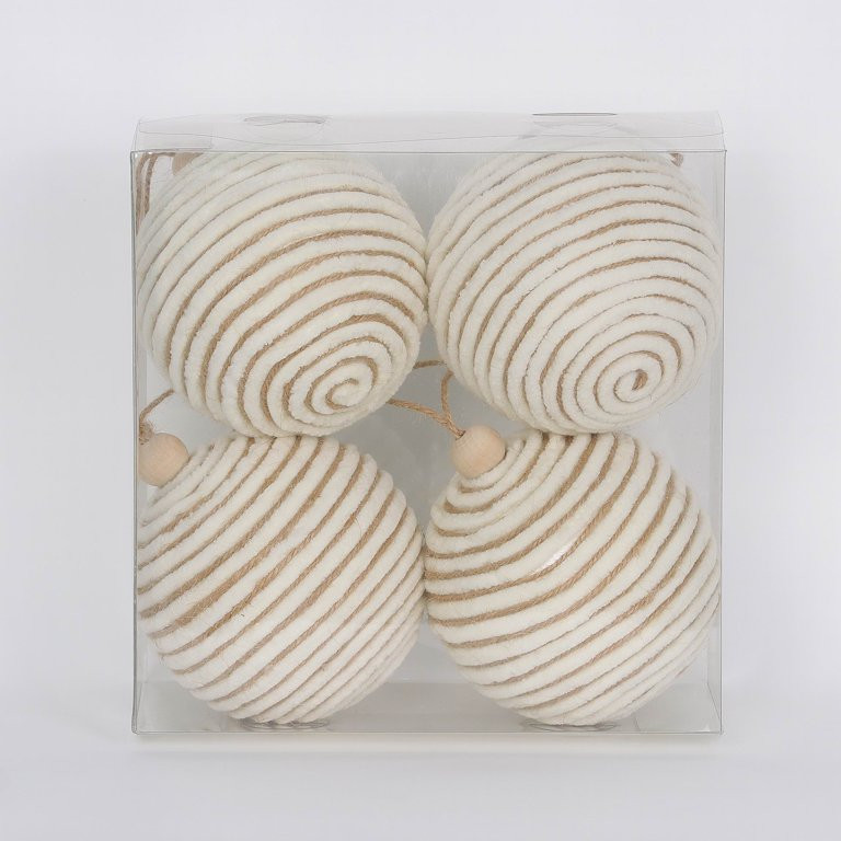 Fabric Ball Christmas Ornament, Beige, 4 in, by Holiday Time | Walmart (US)