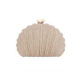Ritzy Seashell Pearl Clutch in Gold | Chicwish