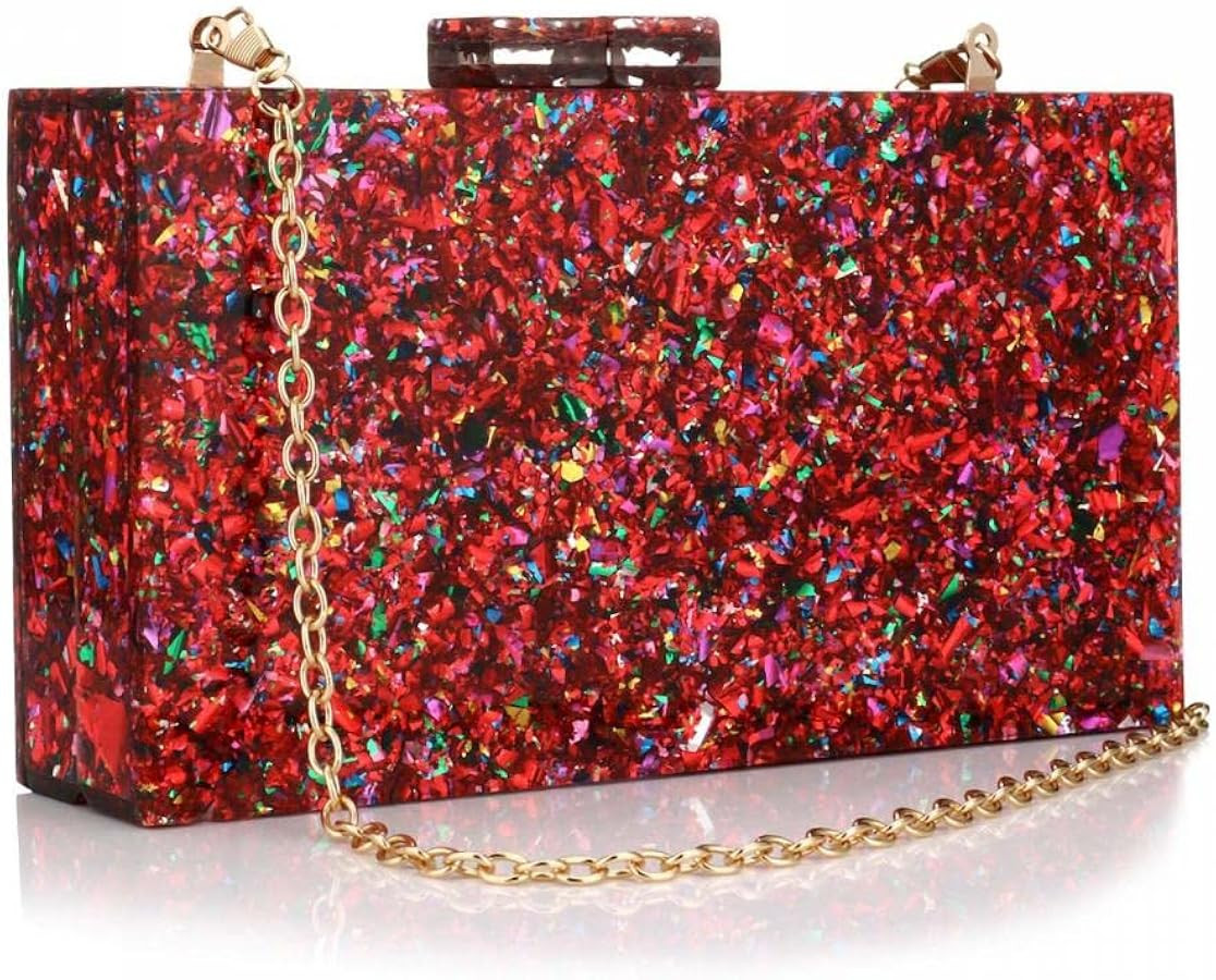 Gets Acrylic Purses and Handbags for Women Multicolor Perspex Geometric Patterns Box Clutch Banqu... | Amazon (US)