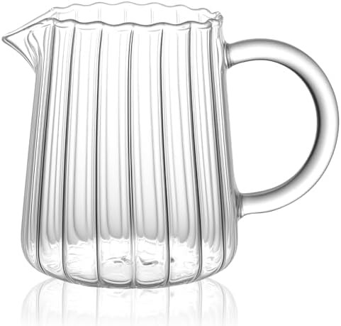 8.5 Ounces Glass Pitcher Small Pitcher Milk Forther Cup Mini Creamer Container Tea Serving Carafe... | Amazon (US)