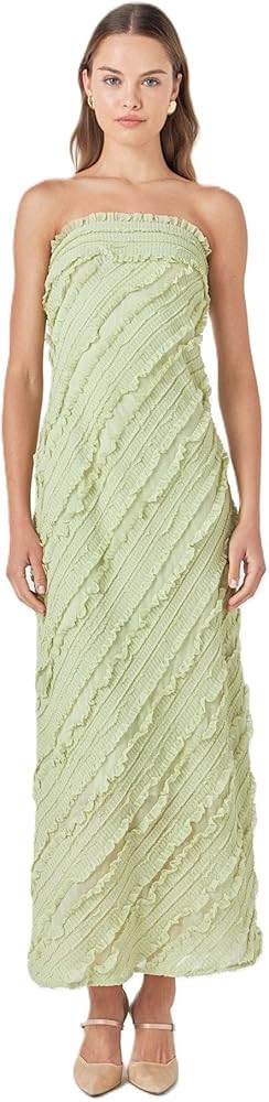 endless rose Women's Strapless Ruffled Maxi Dress | Amazon (US)
