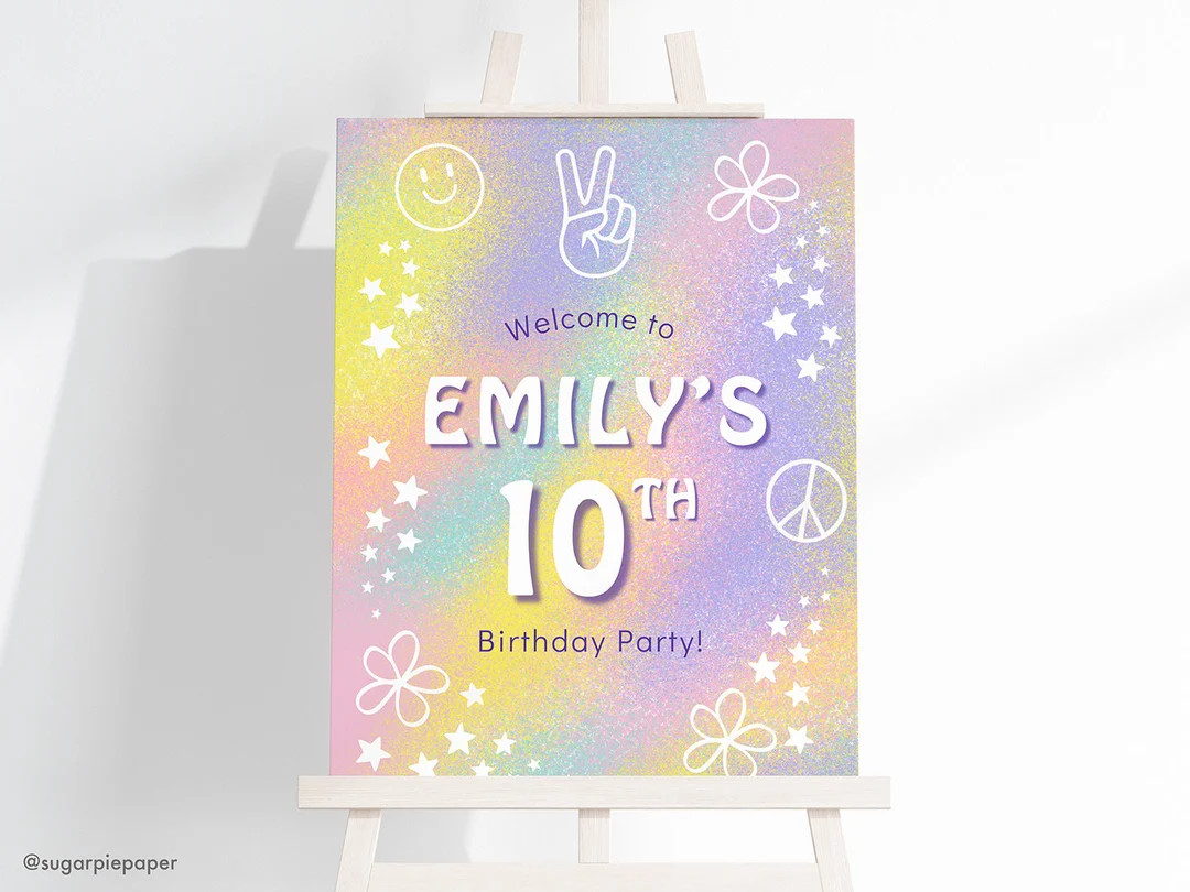 Peace Out Single Digits Party Decor, Welcome Party Sign Template, Tween Birthday Party, Peace Out... | Etsy (US)
