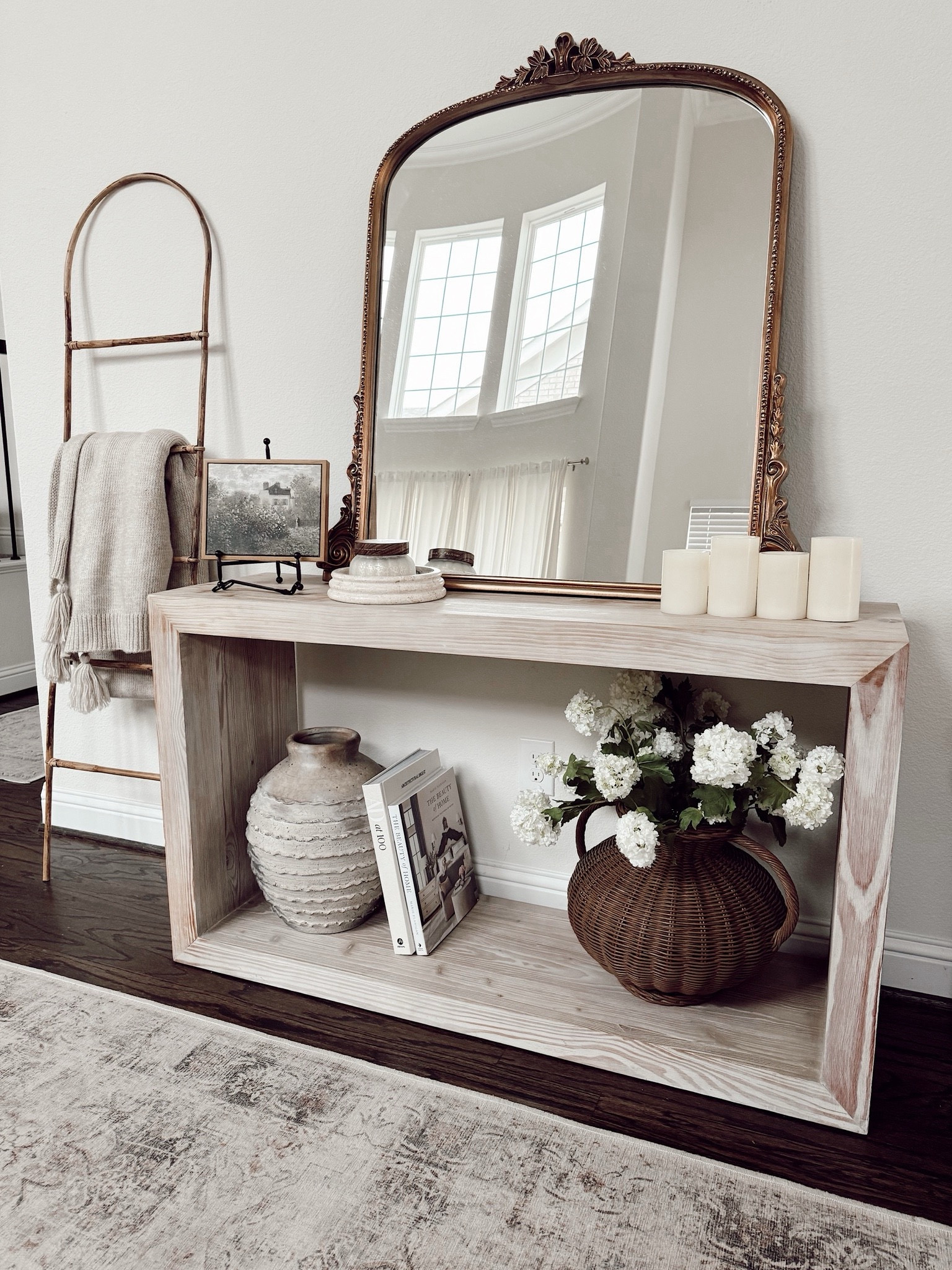 Entryway decor #entryway decor, home decor, for the home, affordable home, pottery barn, look for less, neutrals, Target, Walmart, Anthro, mirror, blanket ladder, vase, candle #framedart 

#LTKFindsUnder50 #LTKFindsUnder100 #LTKHome