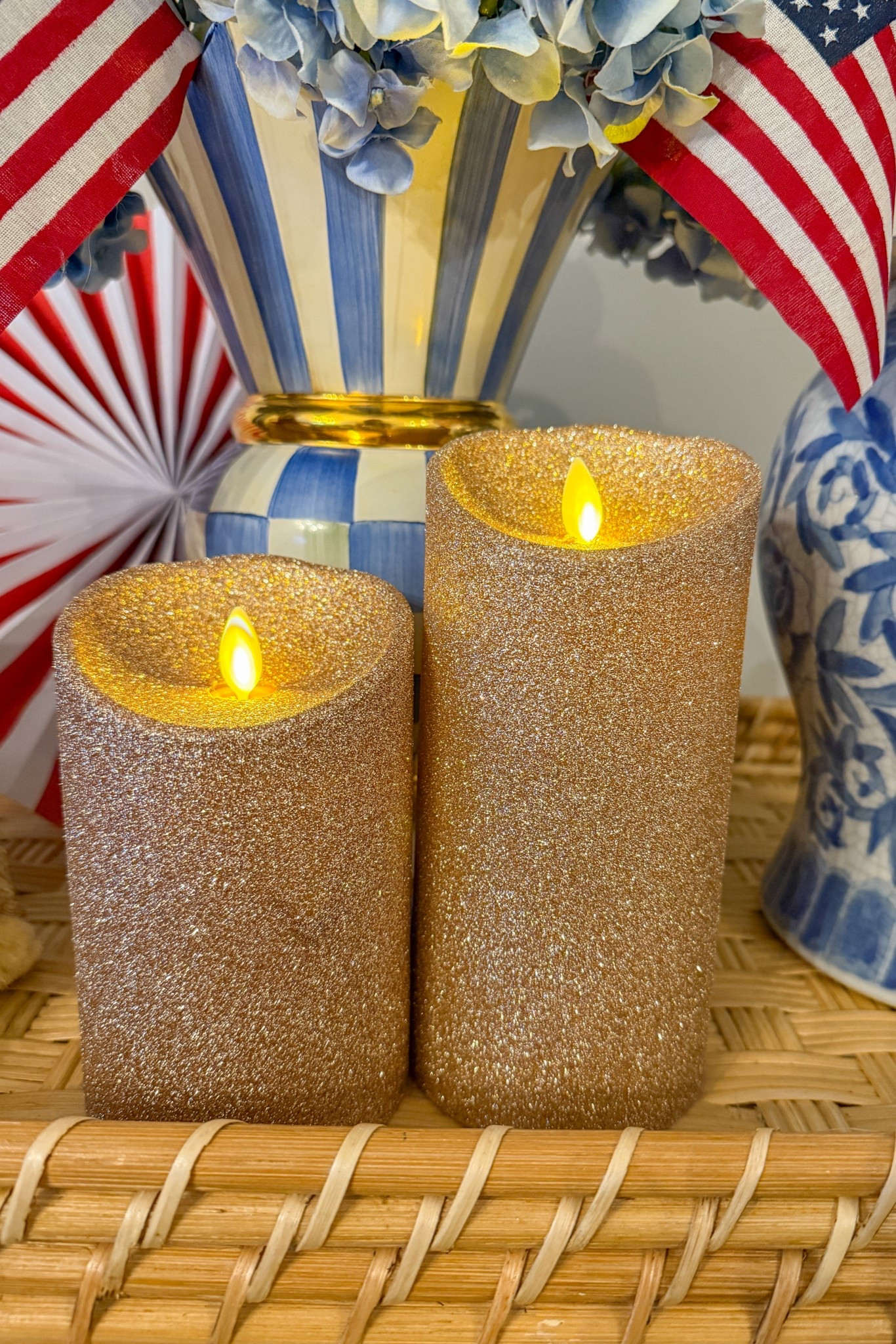 Luminara glitters and sparkles !! it’s 6 months until the Christmas holidays but i’m starting to feel festive - like christmas in july !! these candles are such a neutral bronze you can go completely glam or coastal or cozy !! as always use my code fearlessmeemaid10 for a discount at @luminara 

The twinkling glow of the Champagne Glow Glitter Scallop Pillar feels celebratory and romantic. The champagne color easily complements a variety of design aesthetics, making them a perfect lighting accent for a glowing pop of brilliant light. Available in two distinct heights, these pillars look chic and luxe when staggered together or when paired with the Champagne Glow Glitter Taper for a complete set of shimmering candlelight.


#LTKSeasonal #LTKFindsUnder100 #LTKStyleTip