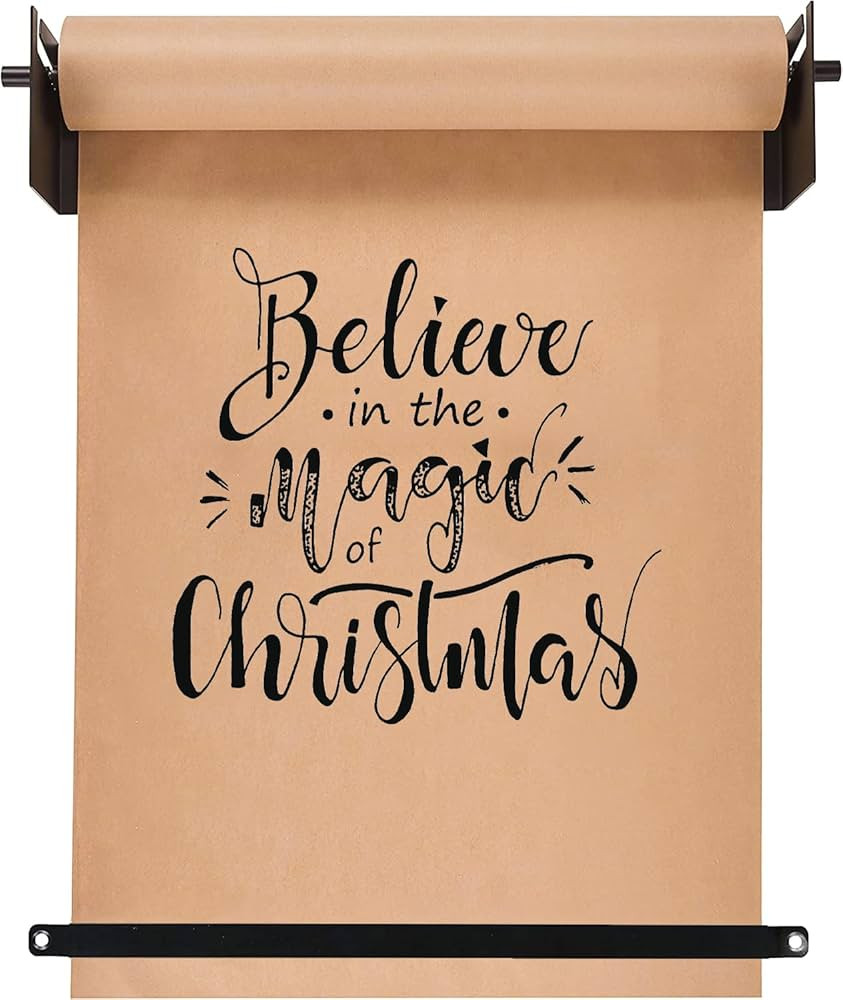 24'' Wall Mounted Kraft Paper Roll Dispenser & Cutter,Black Butcher Paper Dispenser, Farmhouse De... | Amazon (US)