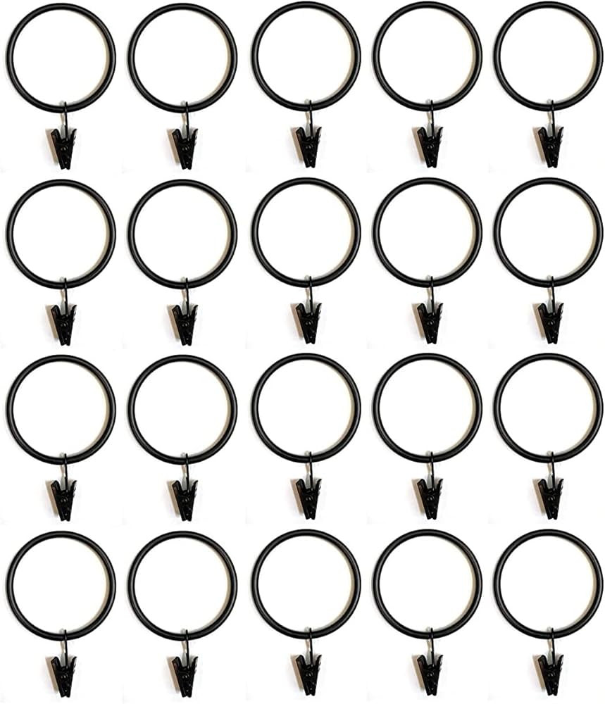 2 Inch - Metal Curtain Rings with Clips and Eyelets (Also Known as Rings with Curtain Clips/Curta... | Amazon (US)