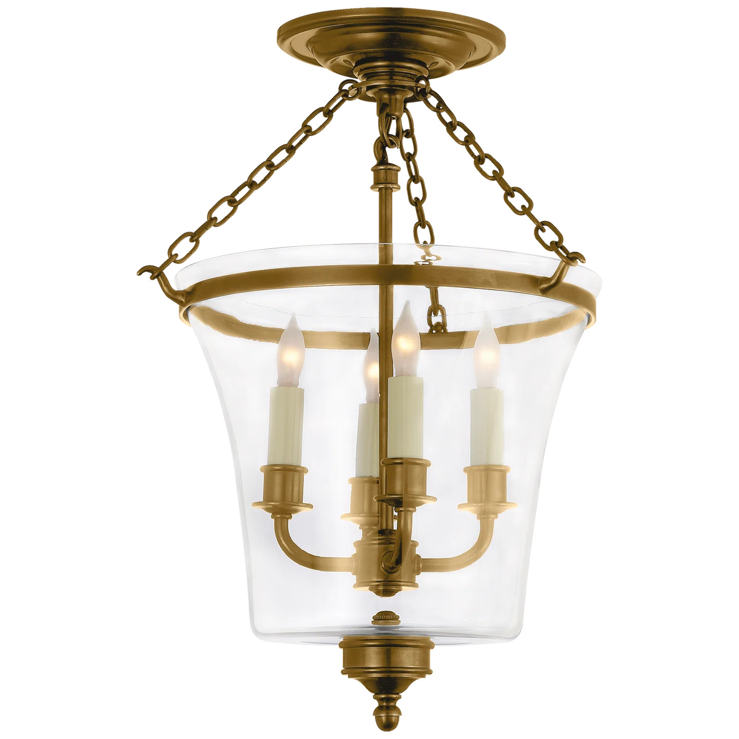 Chapman & Myers Sussex Semi-Flush Bell Jar Lantern | Perigold