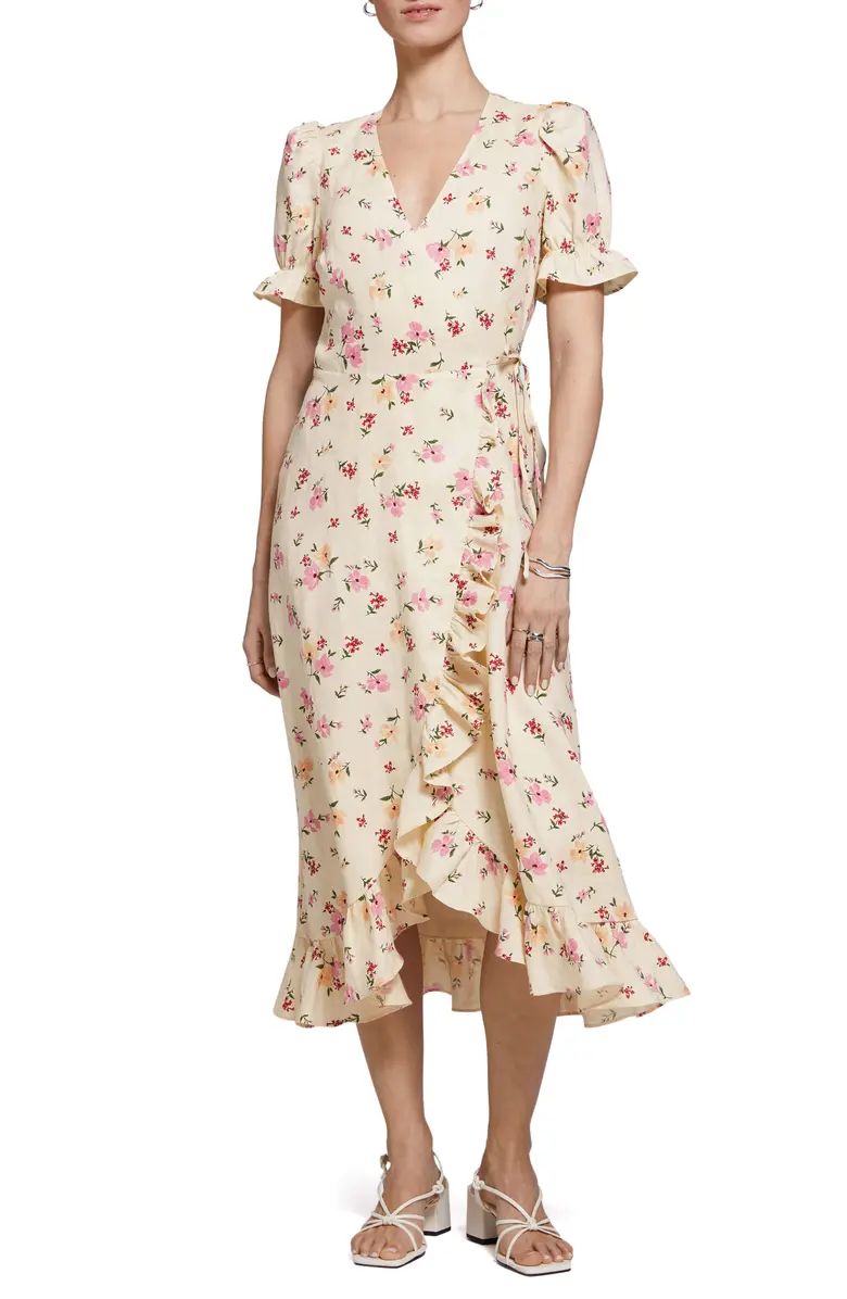 Floral Linen Wrap Dress | Nordstrom