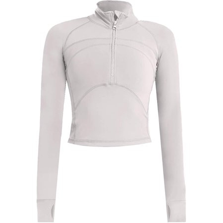 Women s Athletic Half Zip Pullover Sweatshirt Workout Top Crop Quarter Zip Pullover Yoga Running Jac | Walmart (US)