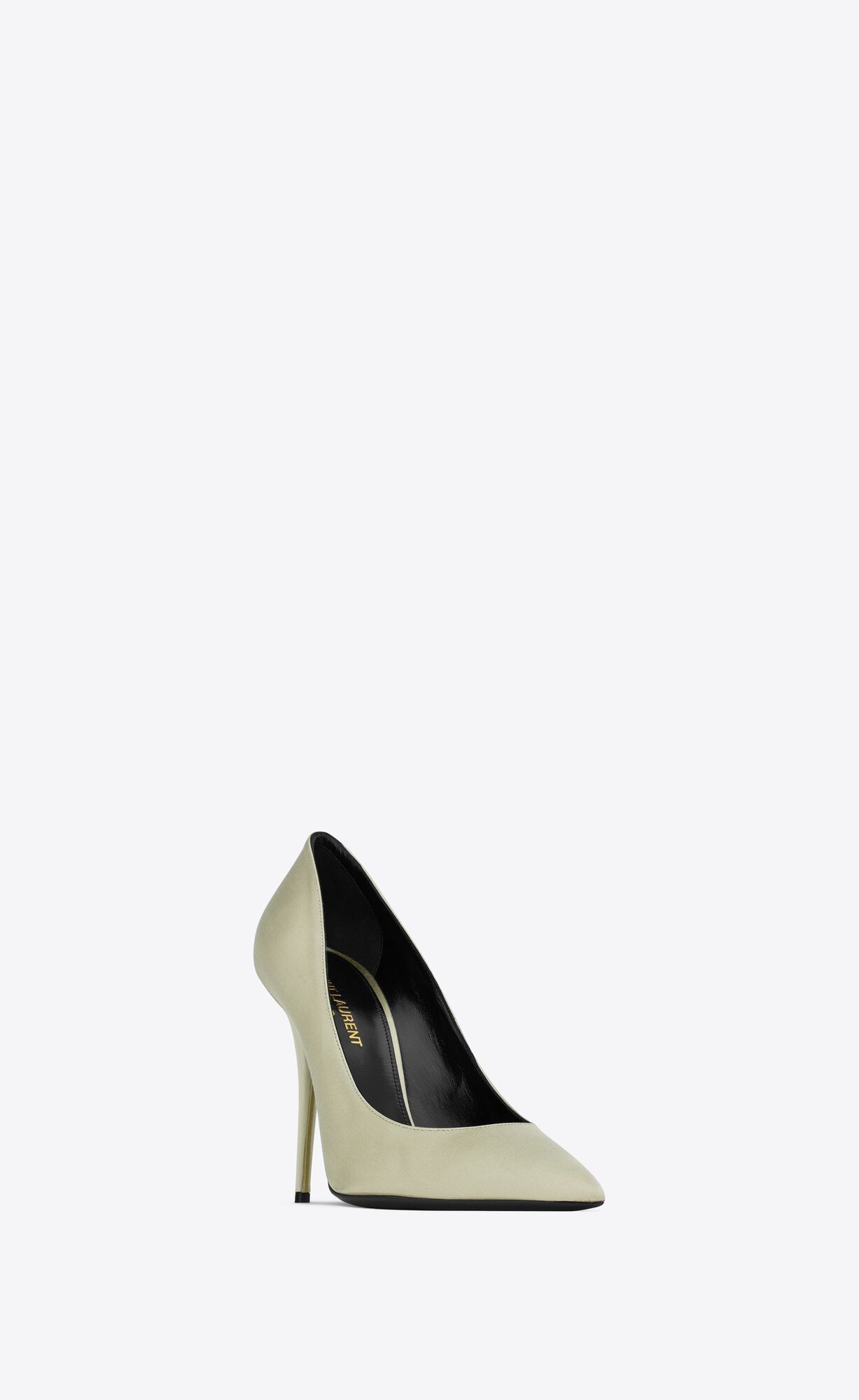 pumps with a long pointed toe, covered stiletto heel and round low-cut vamp. | Saint Laurent Inc. (Global)