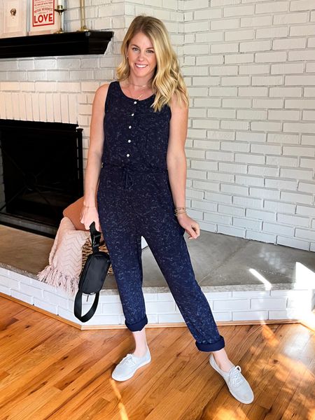 Comfy jumpsuit! Yes please! Love the print of this fabric and it’s so soft and comfy! Wearing size small! 

#LTKunder50 #LTKSeasonal #LTKstyletip
