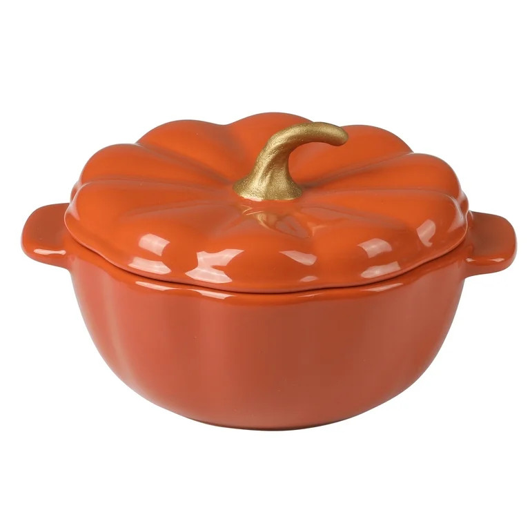 The Pioneer Woman Stoneware 2 Cup Pumpkin Cocotte with Lid, Orange - Walmart.com | Walmart (US)