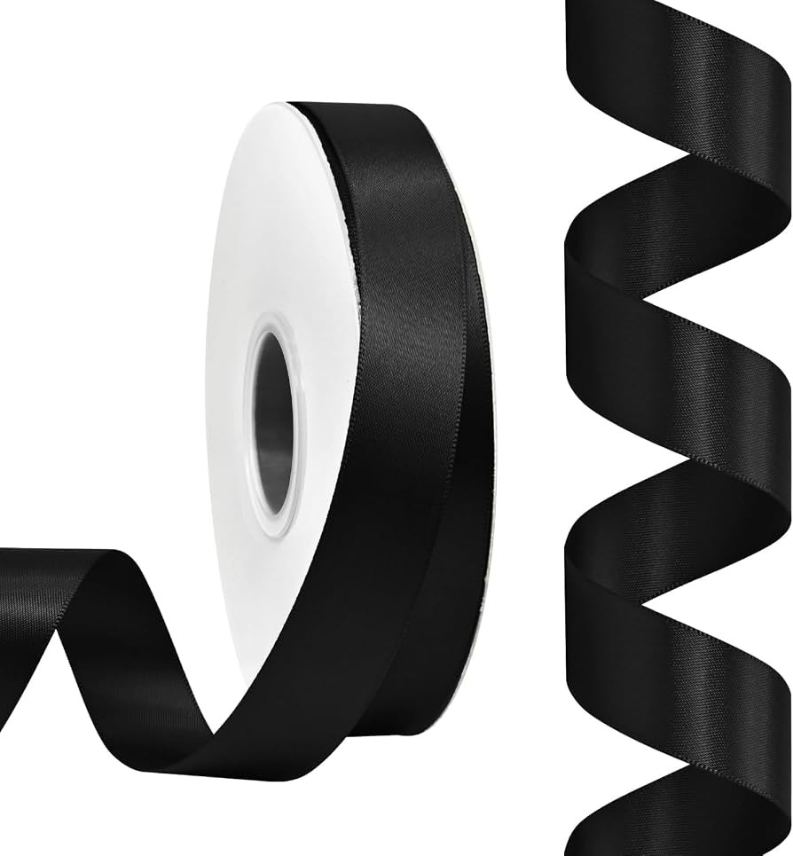 Black Blue Satin Ribbon 7/8 Inch 50 Yards Double Faced Polyester Satin Ribbons for Gift Wrapping,... | Amazon (US)