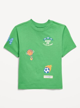 Oversized Short-Sleeve Birthday Graphic T-Shirt for Toddler Boys | Old Navy (US)