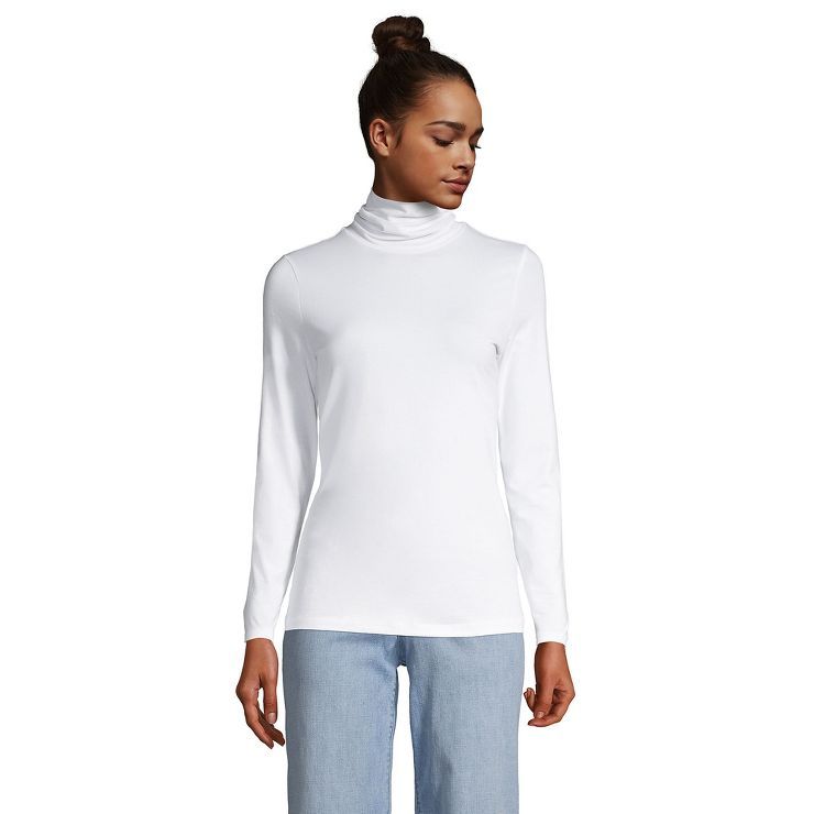 Lands' End Women's Lightweight Fitted Long Sleeve Turtleneck | Target