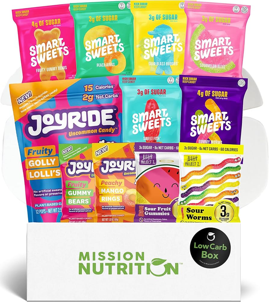 SmartSweets, Joyride Project 7 Low Sugar Candy Variety Box - Low Calorie, High Fiber, Low Carb Gu... | Amazon (US)