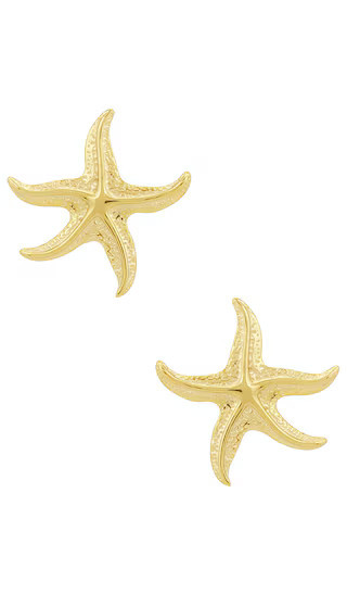 petit moments Starfish Earrings in Metallic Gold. | Revolve Clothing (Global)