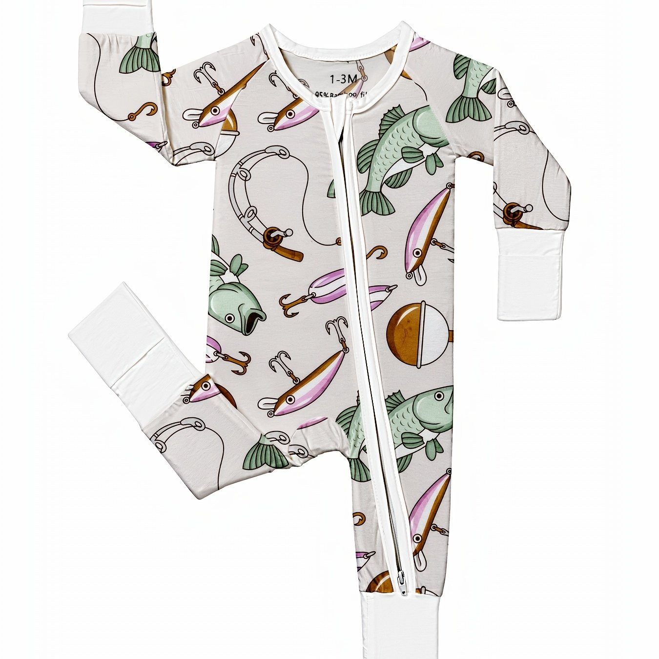 bamboo fiber zippered footie fishing print cute animal - Temu | Temu Affiliate Program