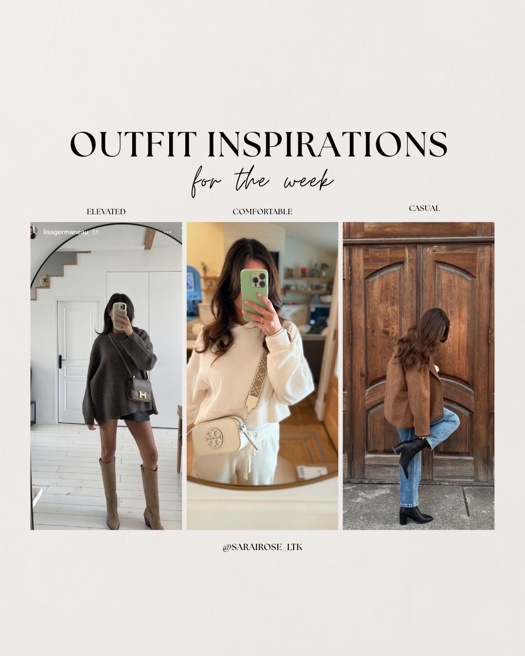 My 3 moods lately → elevated, casual, and comfortable.
Depending on the day (and the coffee intake ☕).

Most of the elevated look can be purchased from Zara (but I’m unable to link it). 

Linked everything on my LTK!

#EverydayStyle #LTKFallLooks #MinimalChic

#LTKStyleTip