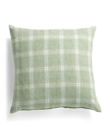22x22 Linen Preston Plaid Pillow | TJ Maxx