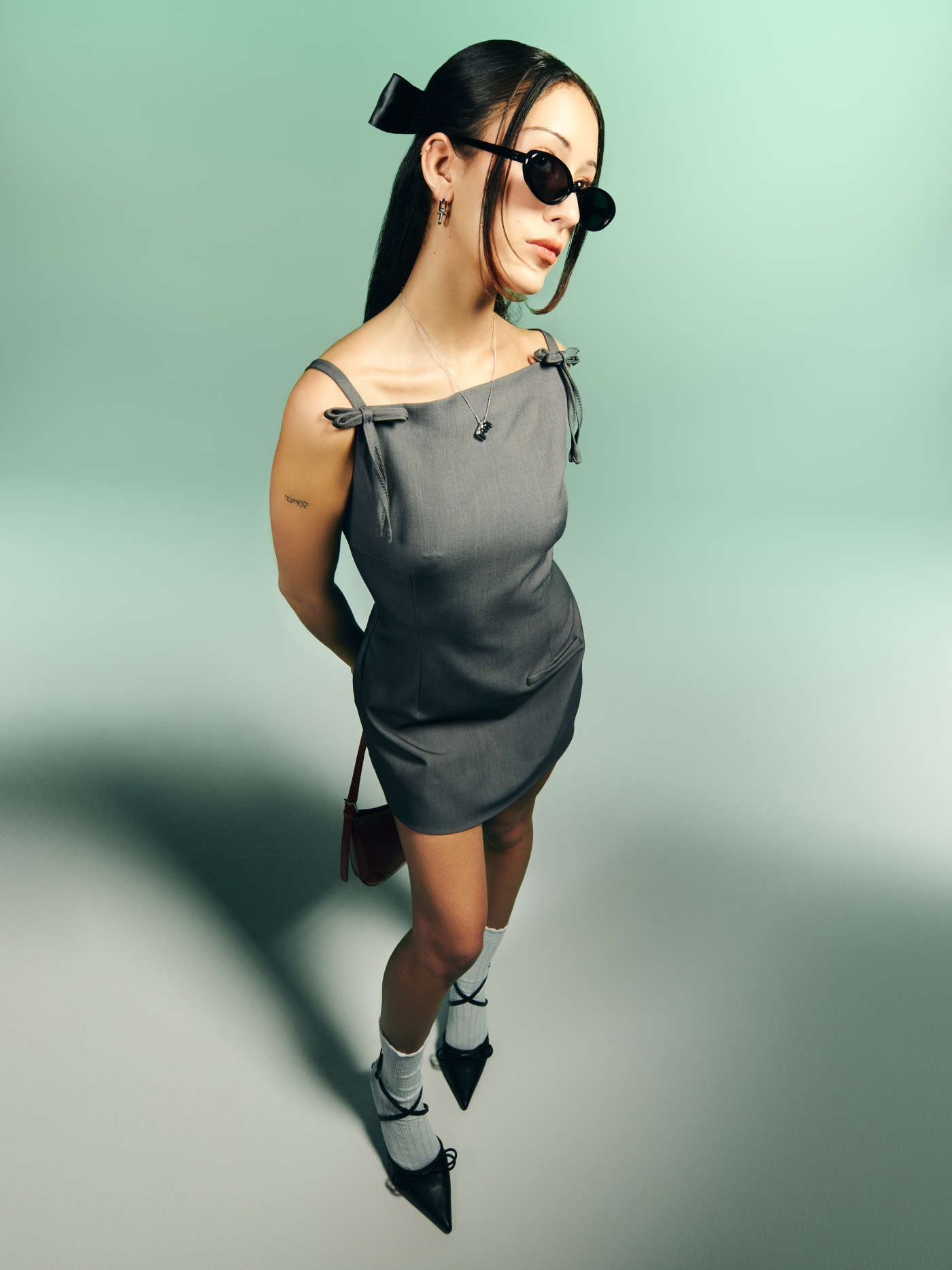 Bowknot Zipper Mini Dress | Cider