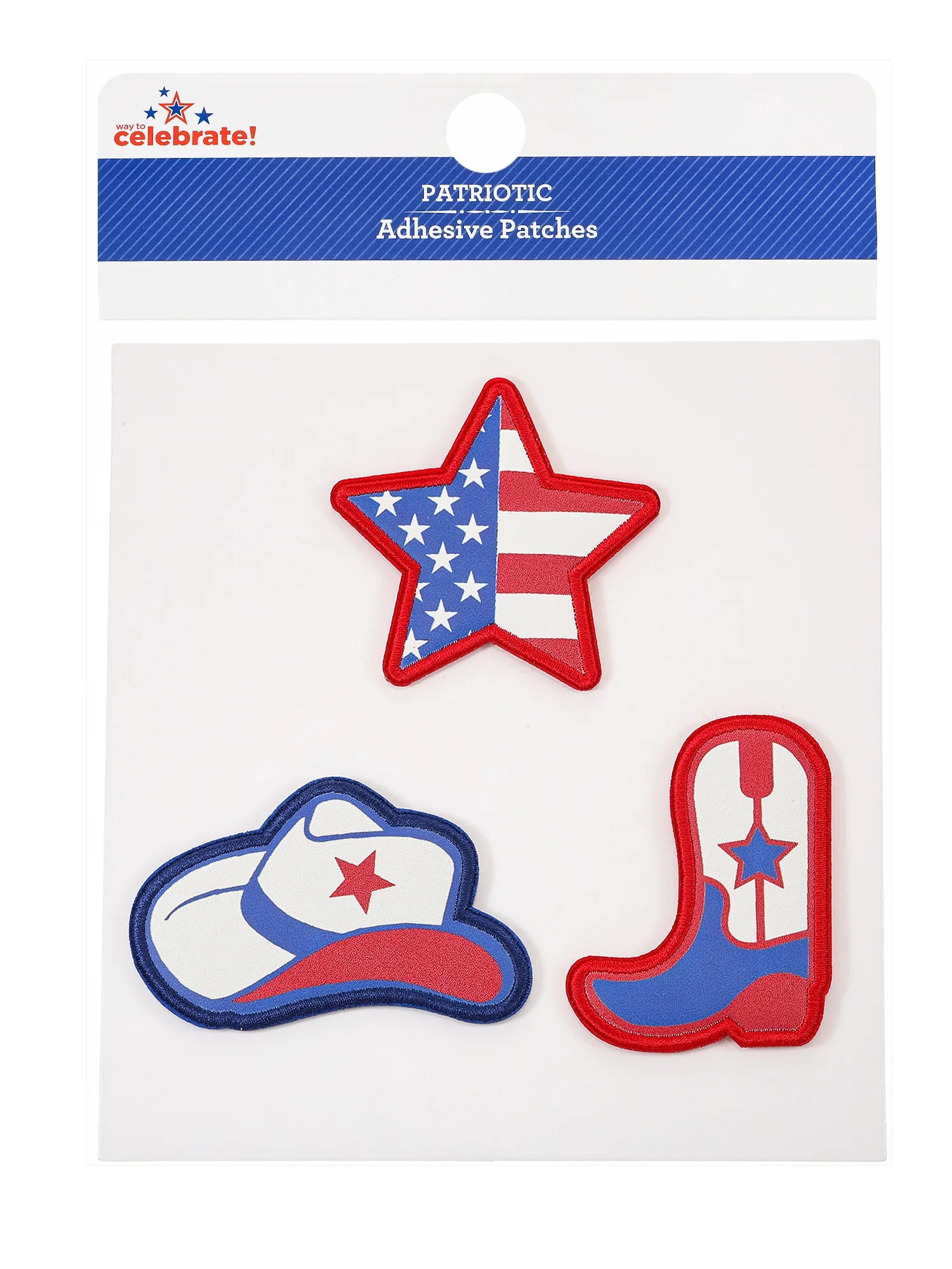 Way to Celebrate Americana Western Motif Adhesive Patches, 3 Pieces | Walmart (US)