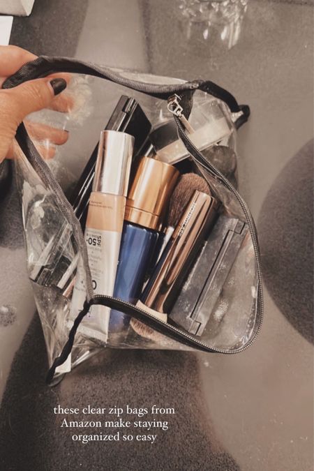 Clear bags from Amazon make it easy to organize makeup for travel #StylinbyAylin 

#LTKbeauty #LTKunder50 #LTKFind