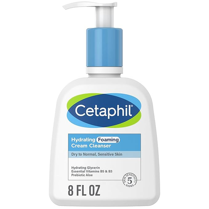 Cetaphil Cream to Foam Face Wash, Hydrating Foaming Cream Cleanser, 8 oz, For Normal to Dry, Sens... | Amazon (US)