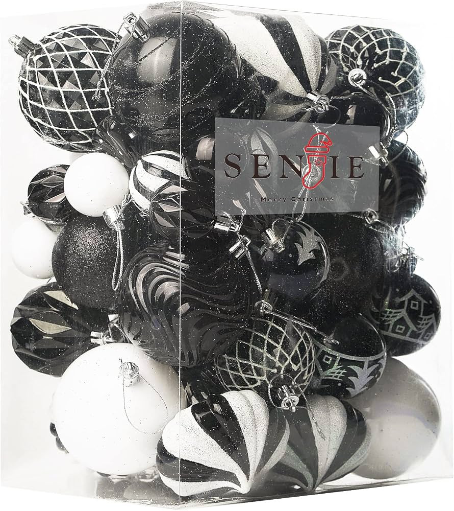 Christmas Ball Ornaments Set Assorted Shatterproof Ornaments 63 PCS Shaped Styles Xmas Tree Holid... | Amazon (US)