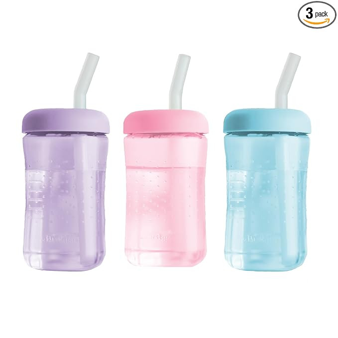 The First Years Squeeze & Sip Toddler Straw Cups - Squeezable Transition Sippy Cup with Silicone ... | Amazon (US)