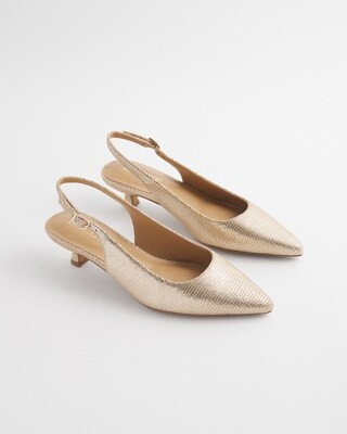 Celeste Reptile Slingback Heels | Chico's