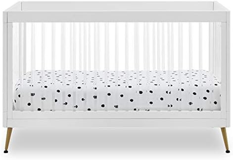 Delta Children Sloane 4-in-1 Acrylic Convertible Crib - Includes Conversion Rails, Bianca White w... | Amazon (US)