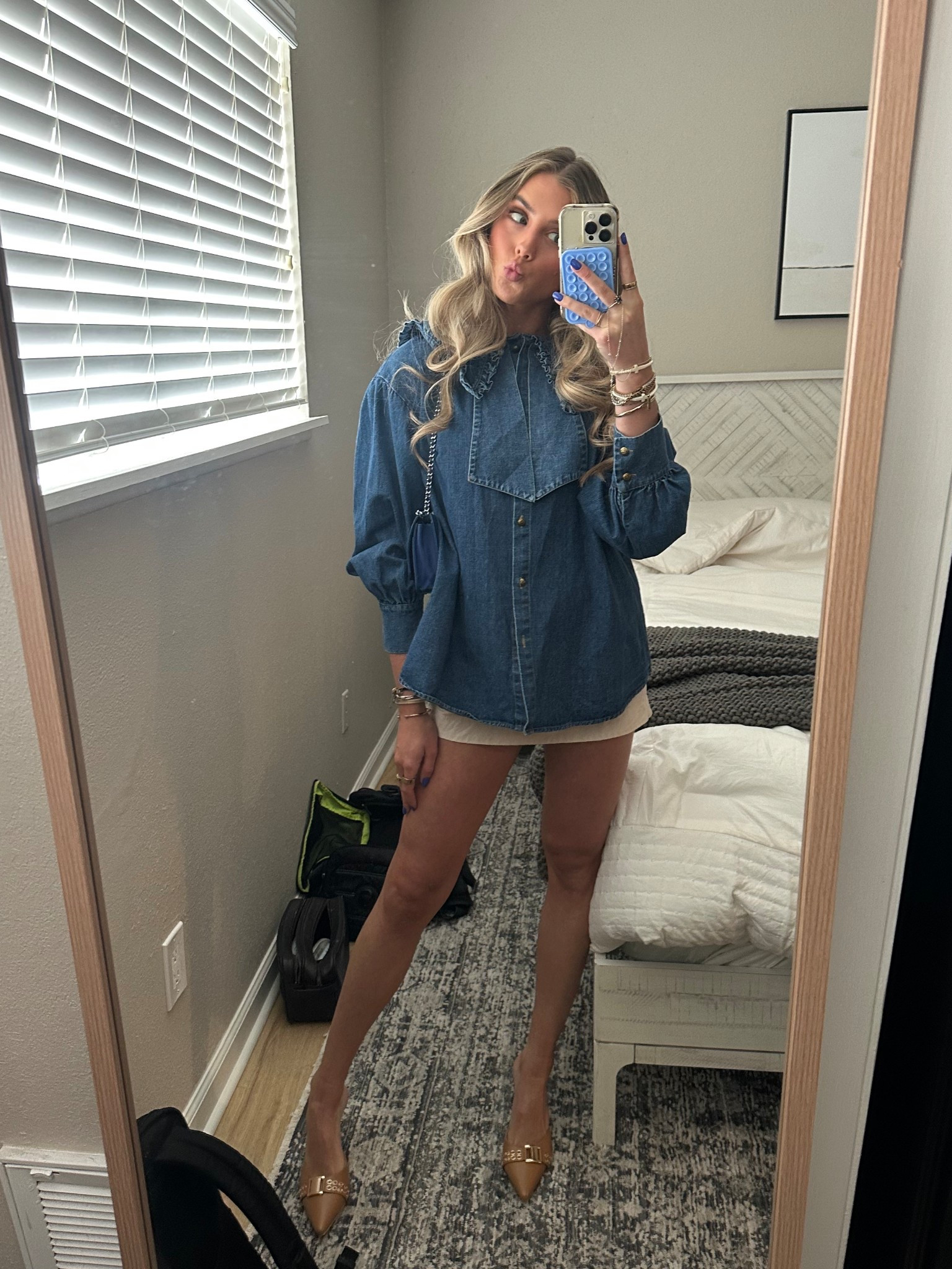 Friday night outfit. My top is from Bohme my code is 20SLOANE size XS MANNIE COLLARED BUTTON UP. The skirt is a free people dupe from Amazon size XS Gozoloma Womens Cotton Linen Skorts Casual Cute A-Line Mini Skirts with Ruffle Inner Waistband. My purse is from Vivrelle my code is SLOANEVOSEN20. My shoes are also from Amazon DOEYG Pointed Toe Kitten Heels for Women Closed Toe Heeled Mules Heels Sandals Buckle Stiletto Heels Pumps. My jewelry is mostly from electric picks my code is SLOANE20.

#LTKShoeCrush #LTKFindsUnder100 #LTKSeasonal