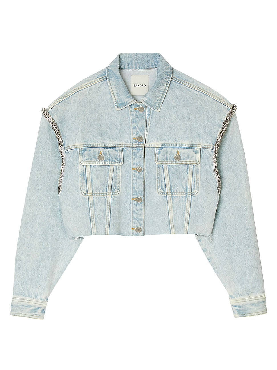 Women's Cropped Denim Jacket - Light Blue Jean - Size 10 | Saks Fifth Avenue