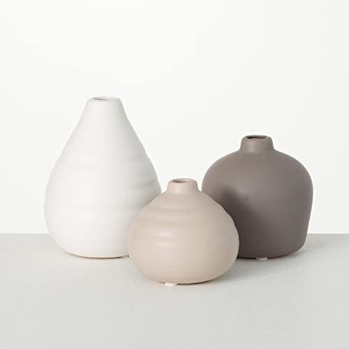Sullivans Ceramic Vase Set- 3 Small Matte Multicolor Vases, Christmas Tabletop Decor, Modern Home... | Amazon (US)
