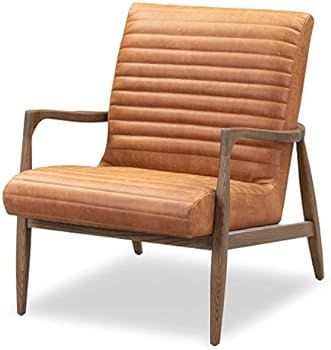 POLY & BARK Rowan Lounge Chair in Full-Grain Pure-Aniline Italian Leather, Set of 2, Cognac Tan | Amazon (US)