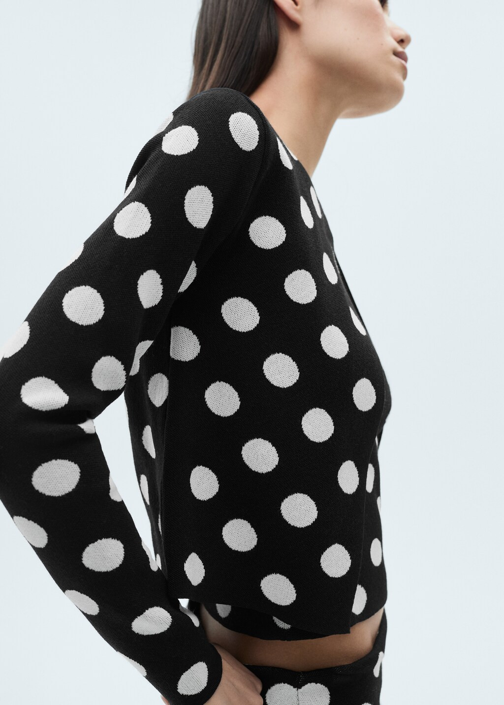 Polka-dot knitted cardigan | MANGO (US)