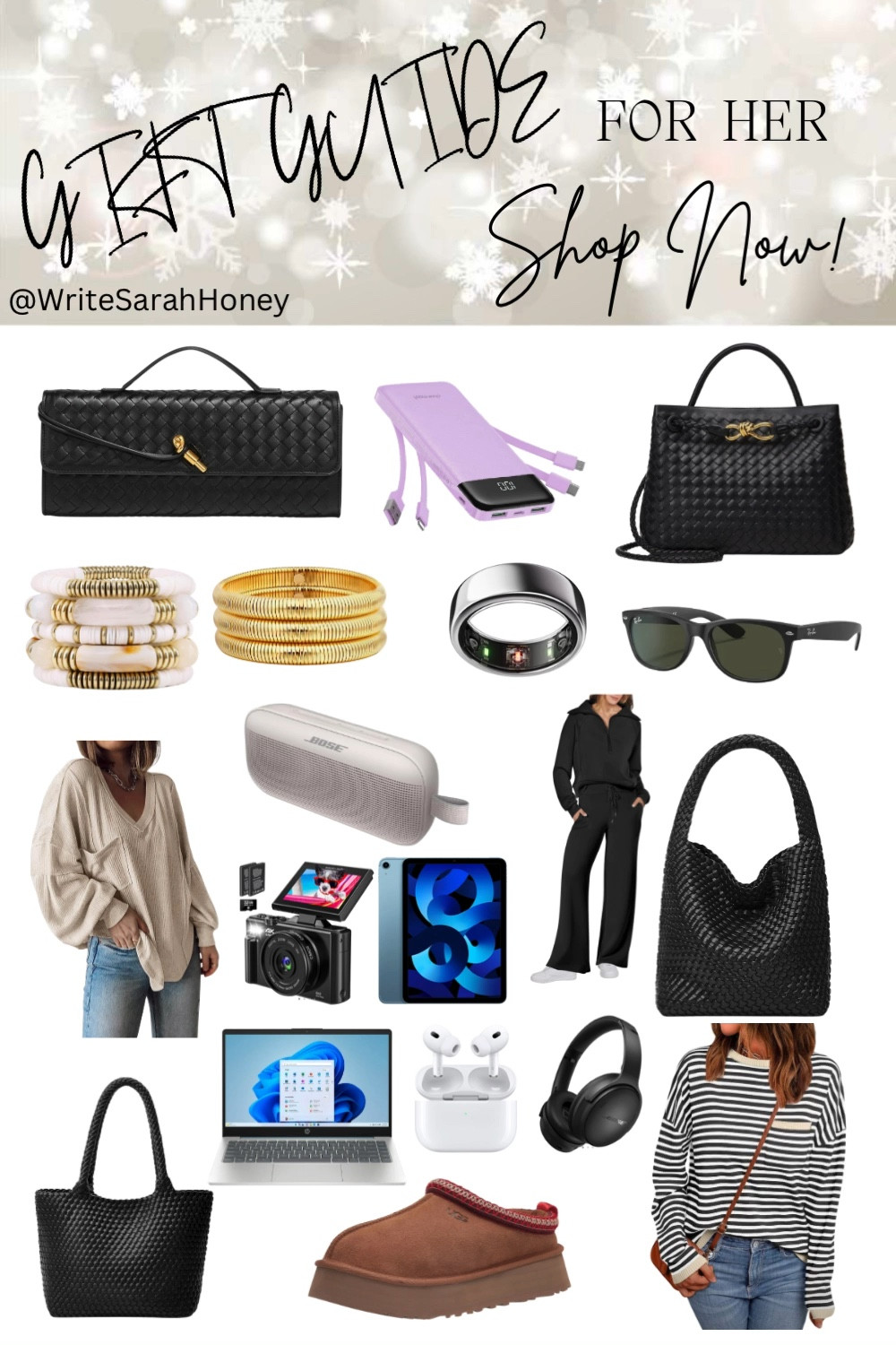 Thoughtful Gift Guide: Perfect Presents for Every Woman! Follow & Like Write Sarah Honey! Shop now! 

#GiftGuide #ThoughtfulGifts #WomenGifts #PersonalizedJewelry #SelfCare #FashionAccessories #TechGadgets #HomeDecor #FitnessGifts #WomenEmpowerment #GiftIdeas

#LTKHoliday #LTKGiftGuide #LTKCyberWeek