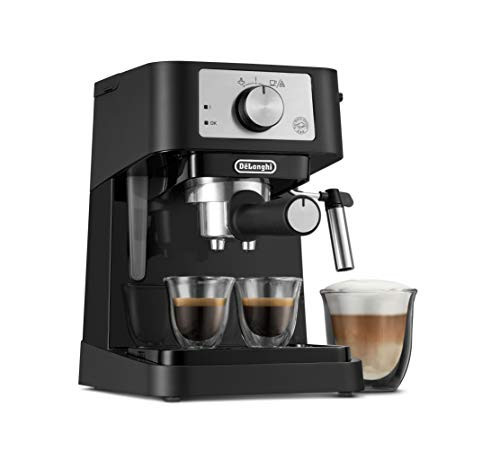 De'Longhi Stilosa Manual Espresso Machine, Compact Coffee Maker, 15 Bar Pump Pressure, Manual Milk Frother Steam Wand for Authentic Single & Double Espresso, Lattes & Cappuccinos, Tamper Included | Amazon (US)