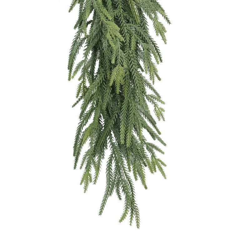 My Texas House 9ft Natural Feel Norfolk Artificial Christmas Garland, Non-lit, Green, Soft PE | Walmart (US)