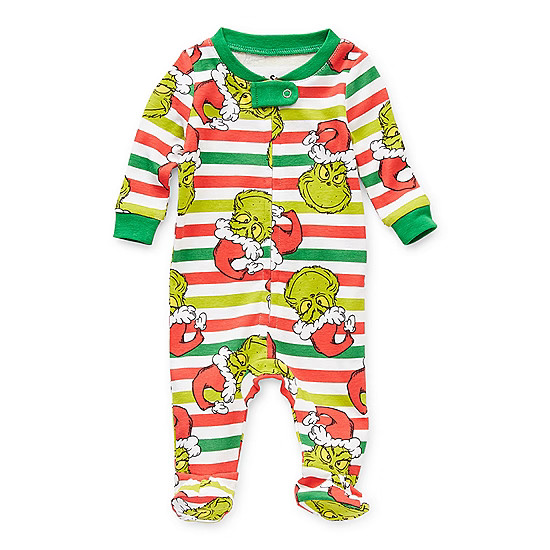 Dr. Seuss Grinch Family Matching Pajamas Unisex Long Sleeve Crew Neck Footed Pajamas | JCPenney