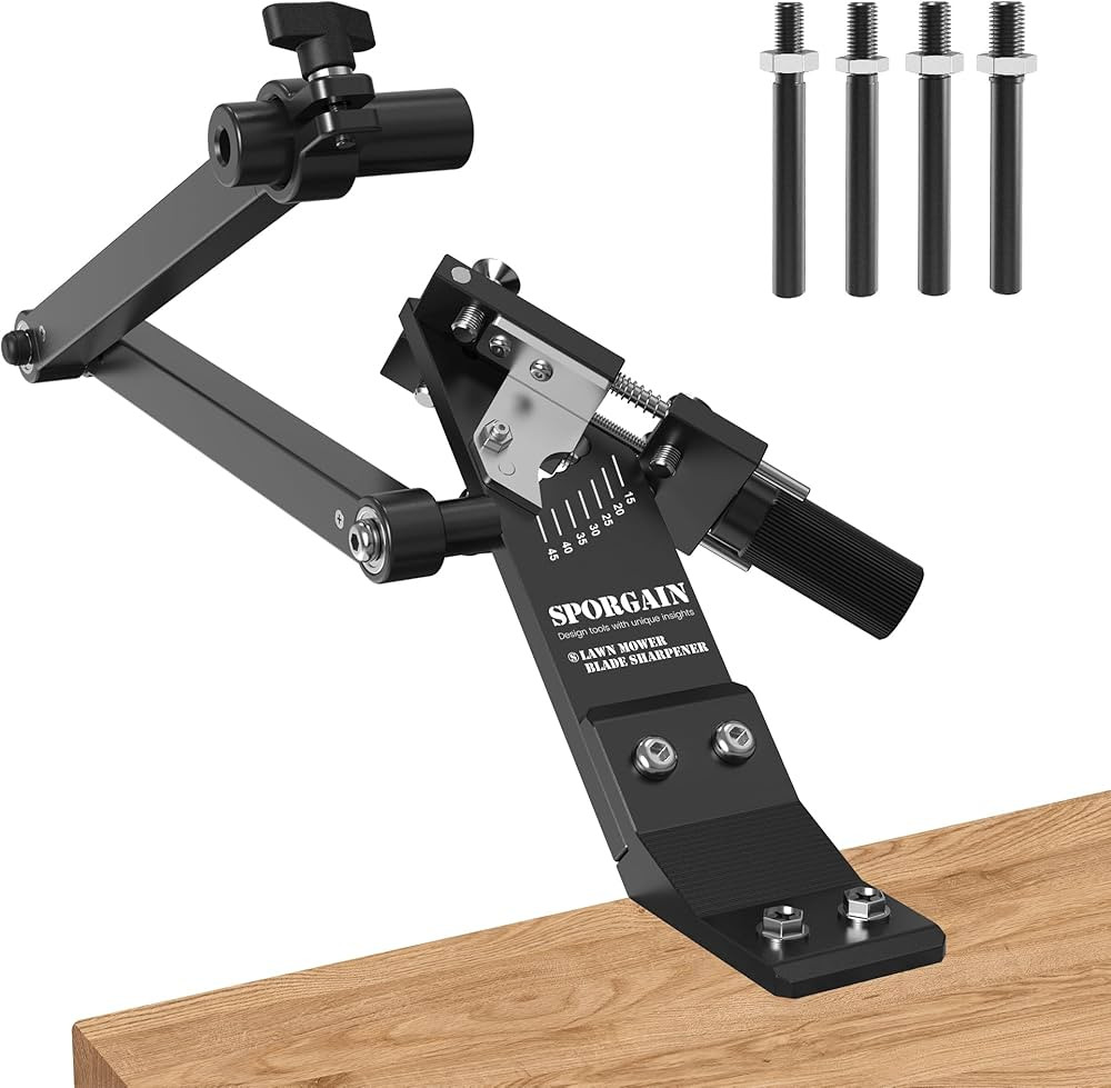 [Updated] Lawn Mower Blade Sharpener 15°-45° Adjustable Frame with Ball Bearing Manufacture Han... | Amazon (US)