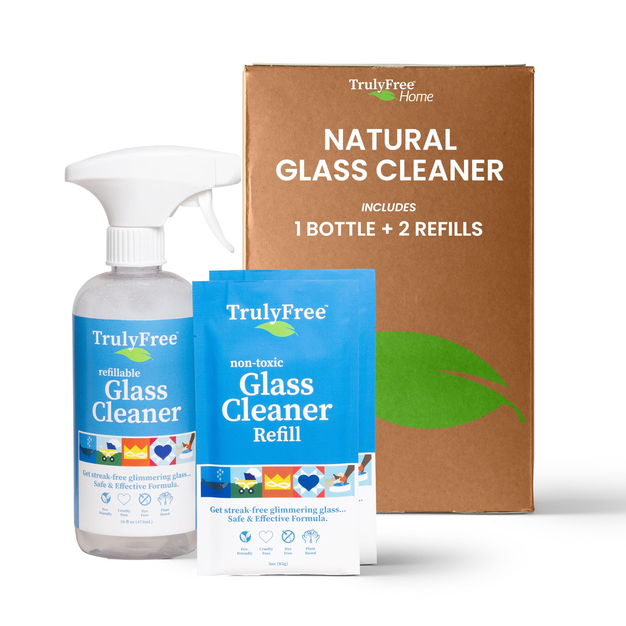 Natural Glass Cleaner - Removes Dirt & Debris for Sparkling Clean Windows & Glass Surfaces at Hom... | Amazon (US)