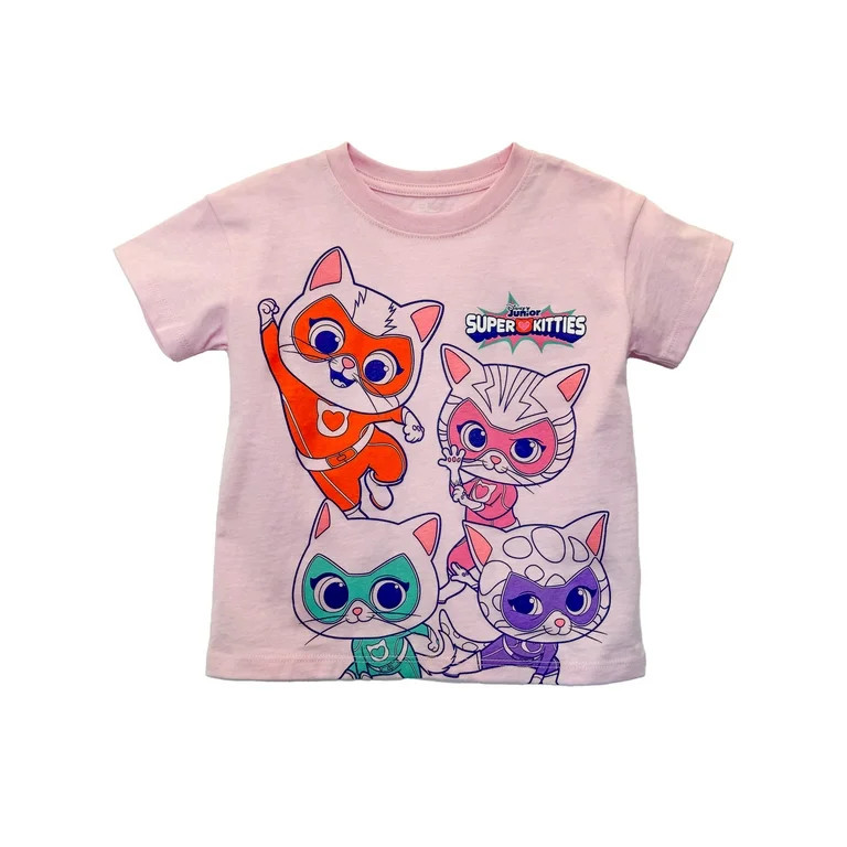 SuperKitties Toddler Girls Short Sleeve Crewneck T-Shirt, Sizes 12M-5T - Walmart.com | Walmart (US)