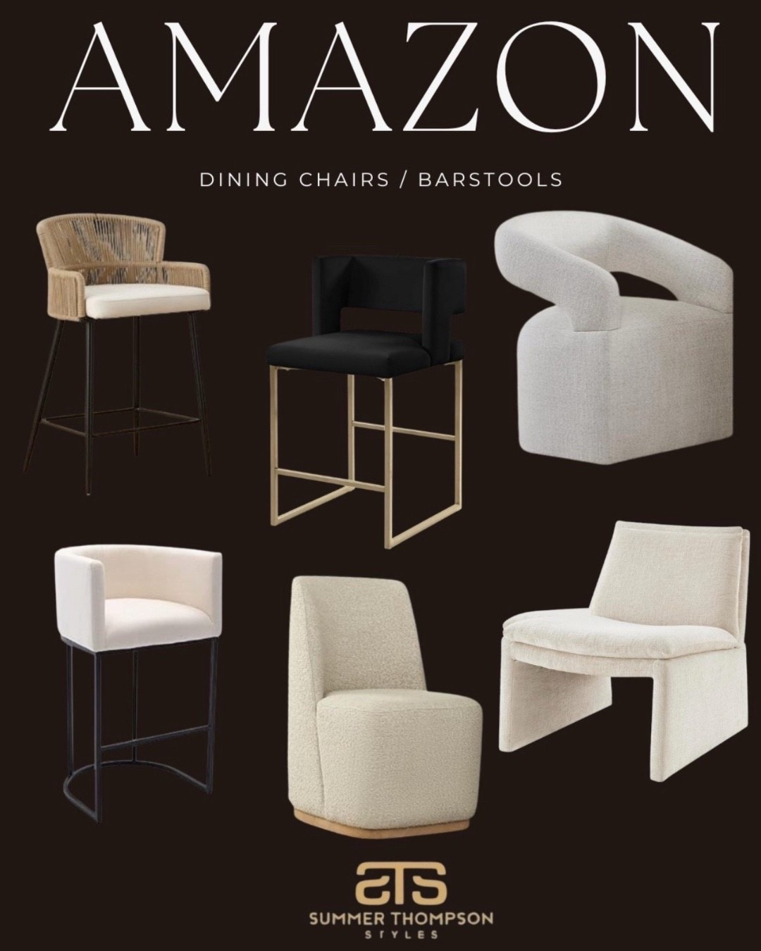 Chic seating finds straight from Amazon! These modern dining chairs and barstools blend comfort and style—perfect for elevating your kitchen island or dining space. Neutral tones, clean lines, and timeless textures make them a designer favorite (without the designer price tag!).🤎

#AmazonHome
#DiningChairGoals
#BarstoolStyle
#ModernHomeDecor
#AmazonFurnitureFinds
#NeutralHomeVibes
#KitchenSeatingInspo
#InteriorDesignOnABudget
#ChicDiningSpace
#HomeStyleFavorites



#LTKHome #LTKStyleTip #LTKU

#LTKU #LTKHome #LTKStyleTip