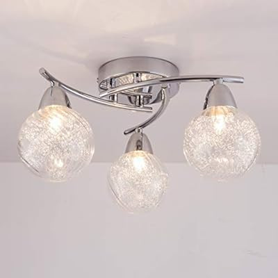 AUROLITE AL1032 BOLLA 3xG9 LED Semi Flush Ceiling Light, Polished Chrome Finish, 12W, Ideal for L... | Amazon (UK)