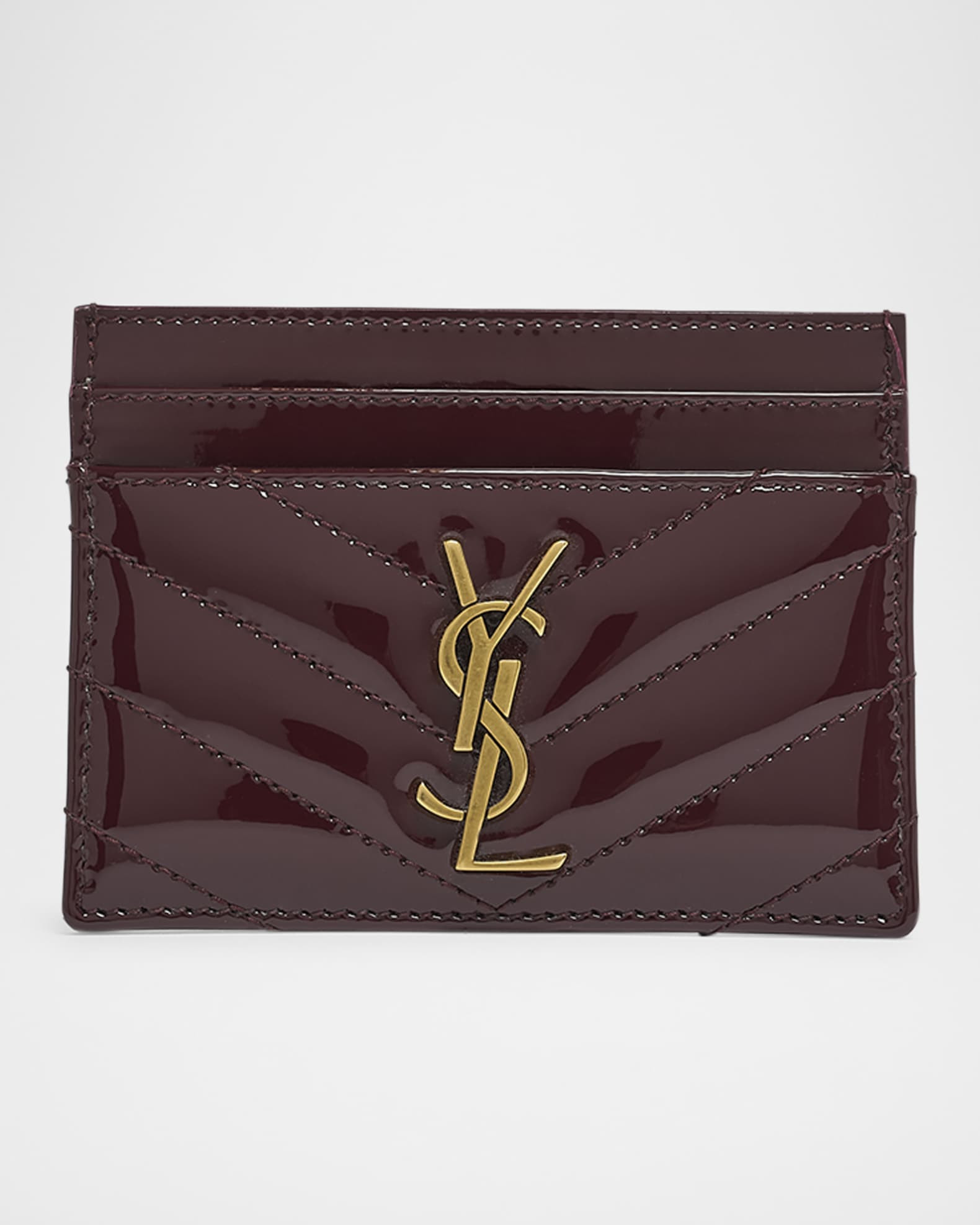 YSL Card Holder in Quilted Patent Leather | Neiman Marcus