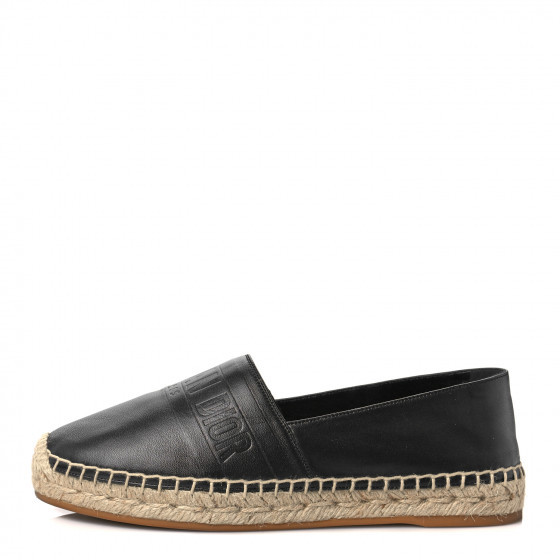 CHRISTIAN DIOR Lambskin Granville Espadrilles 37 Black | FASHIONPHILE (US)